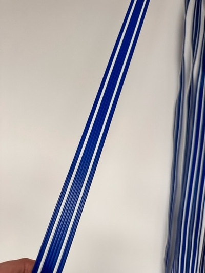 Blue and White striped PVC Screen