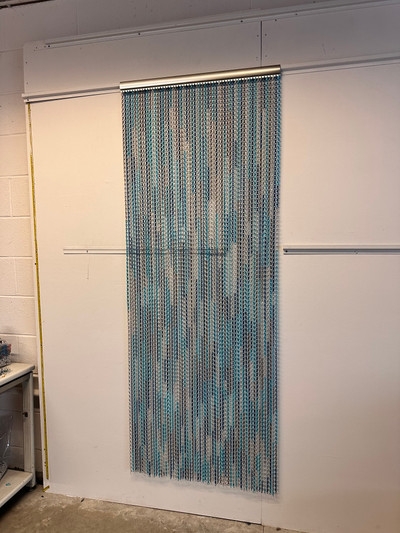 76cm x 198cm - Pewter, Metallic Blue, Premium Turquoise & Silver Fiesta Chain Screen